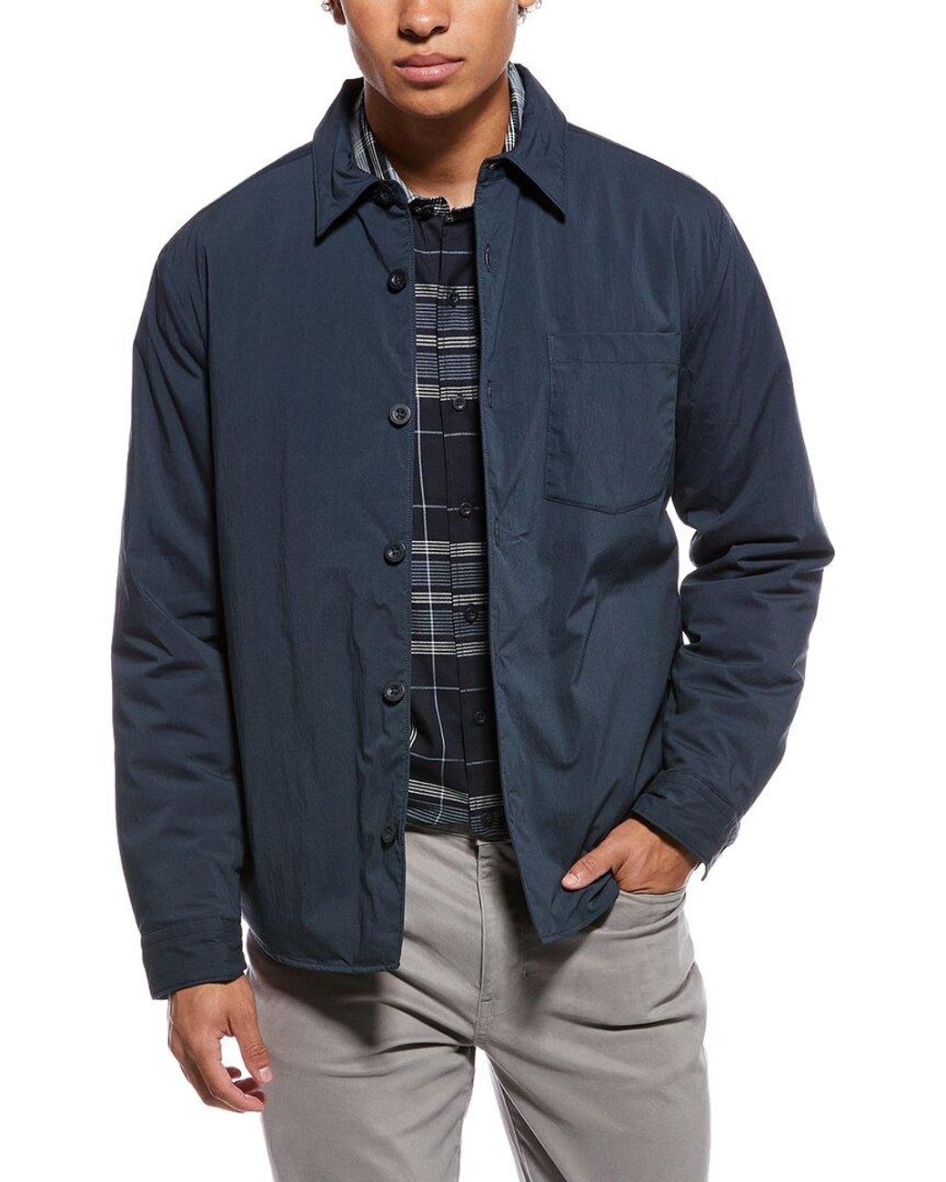Vince Blue Insulated Shirt Jacket for men