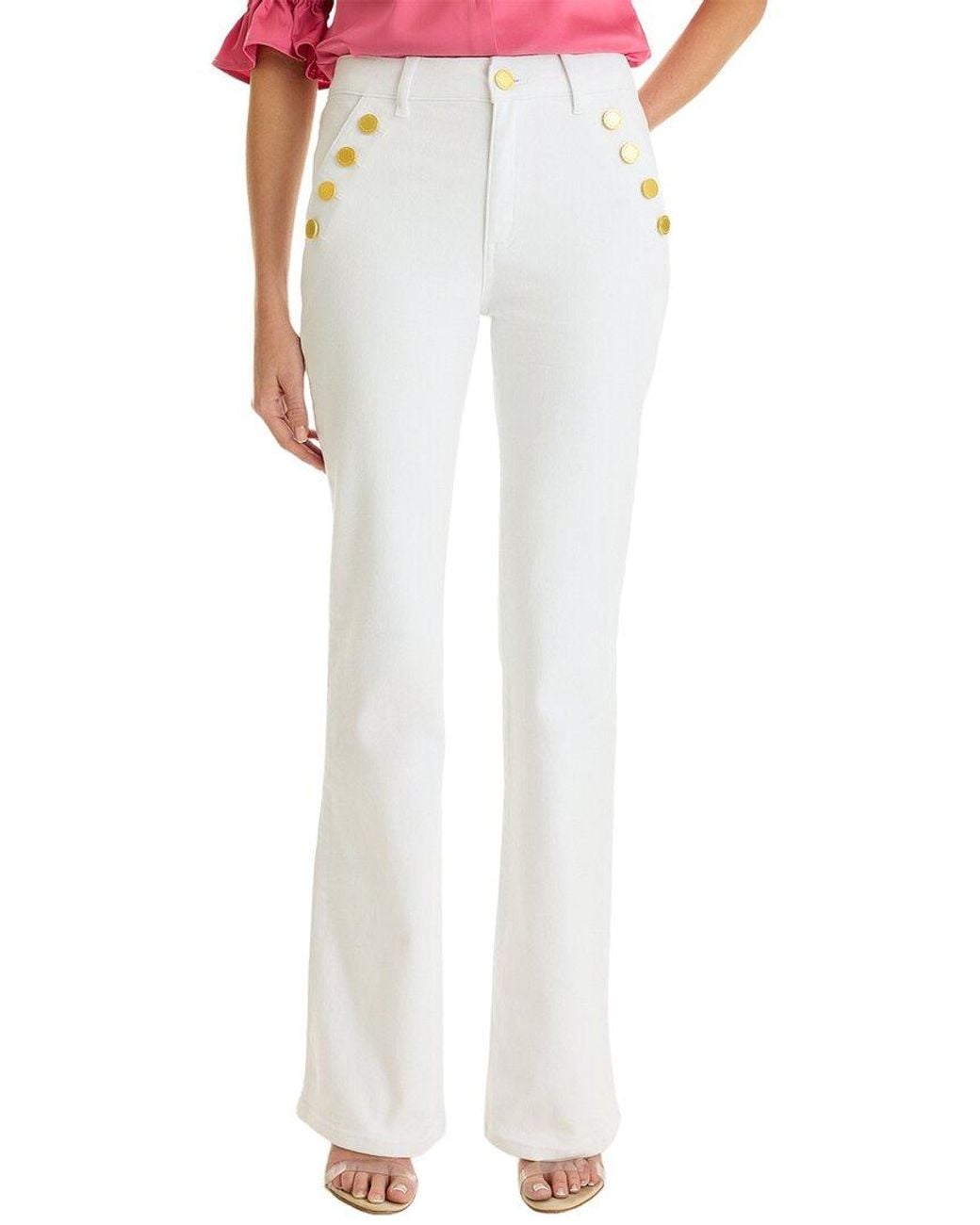 The Noli Shop White Petite Allegra Bootcut Jean