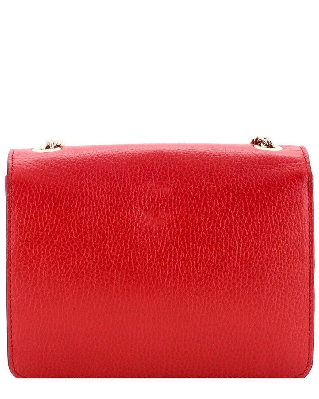 Gucci Red Leather Interlocking Shoulder Bag Small (Authentic Pre-Loved)