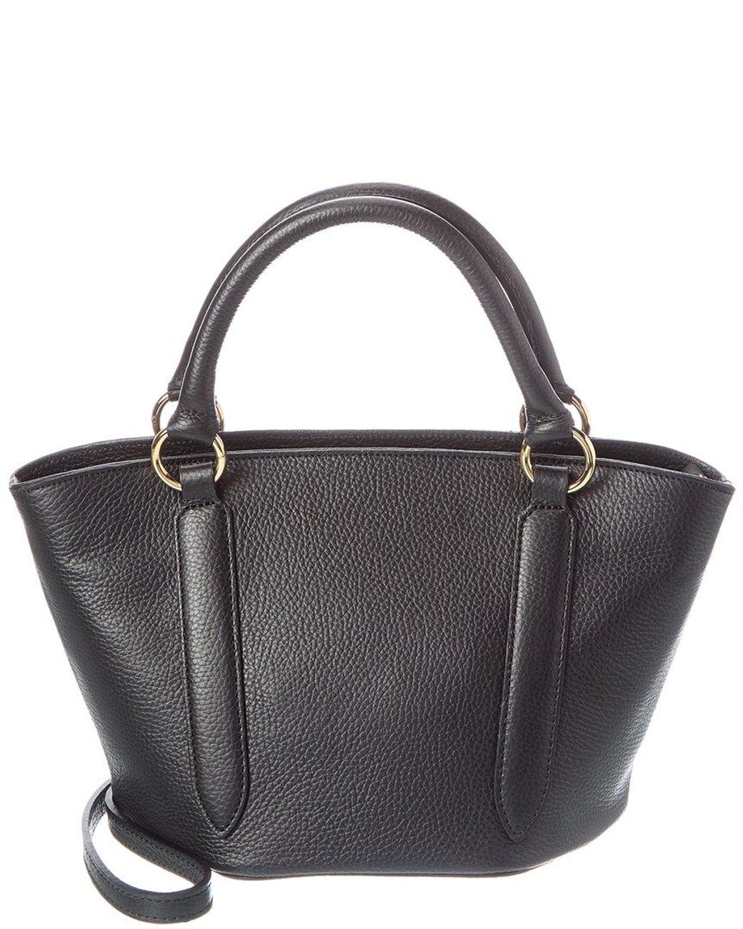 Italian Leather Black Top Handle Tote