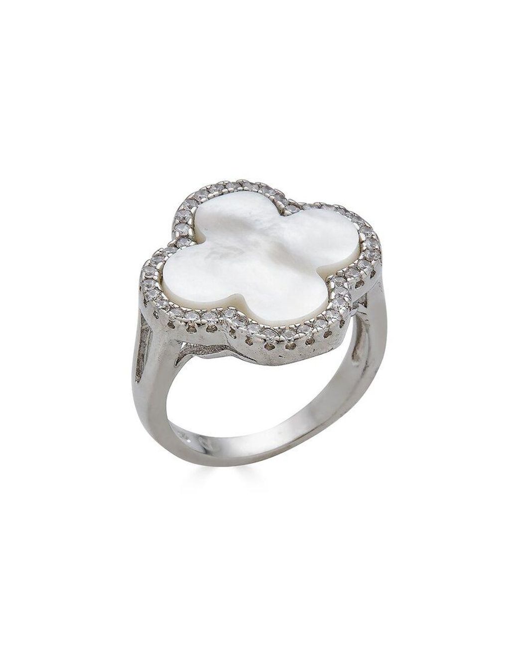 Belpearl White Silver Pearl Cz Ring