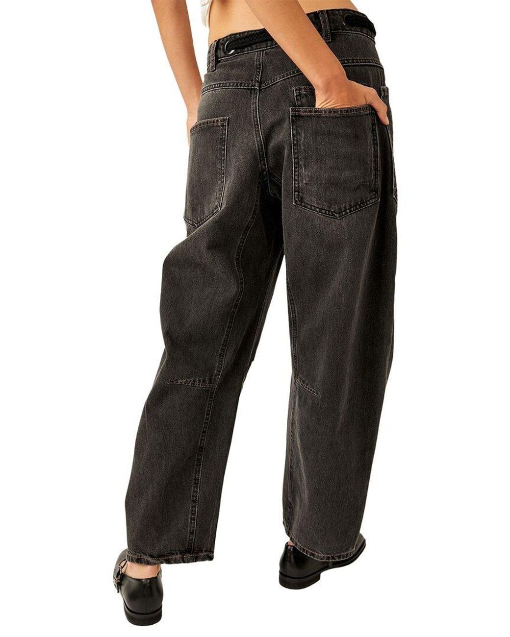 Free People Black Moxie Low Slung Nighthawk Jean