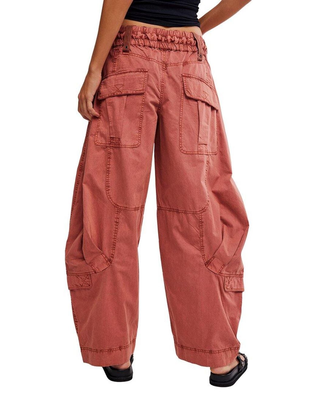 Free People Red Onset Parachute Pant