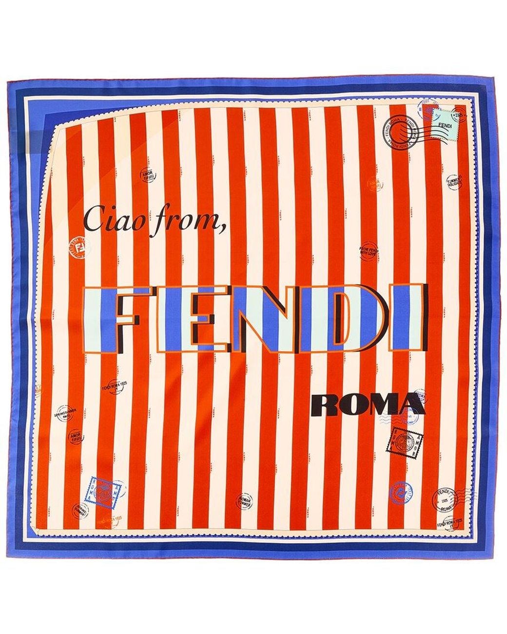 Fendi Orange Silk Foulard