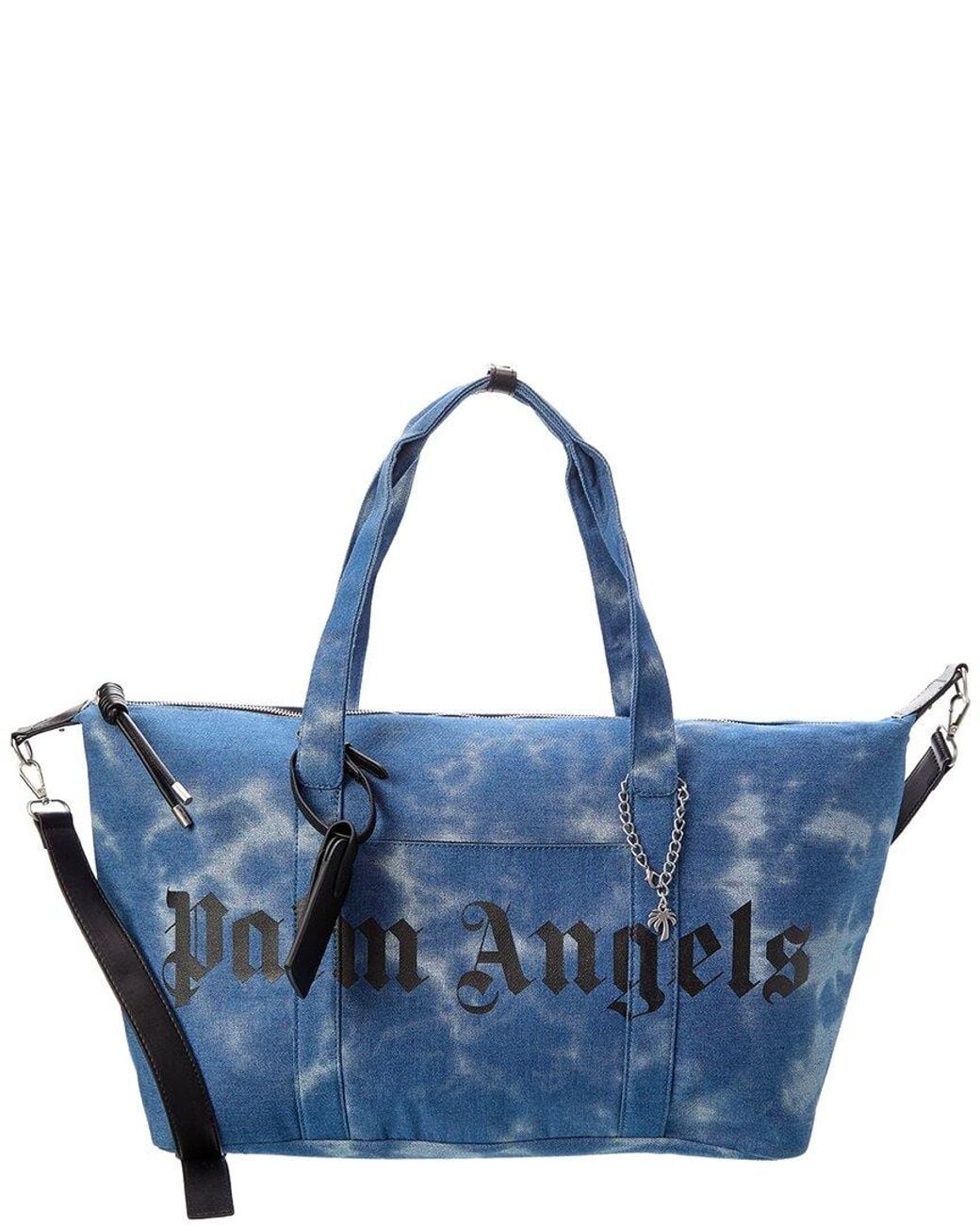 Palm Angels Blue Travel Canvas Duffel Bag
