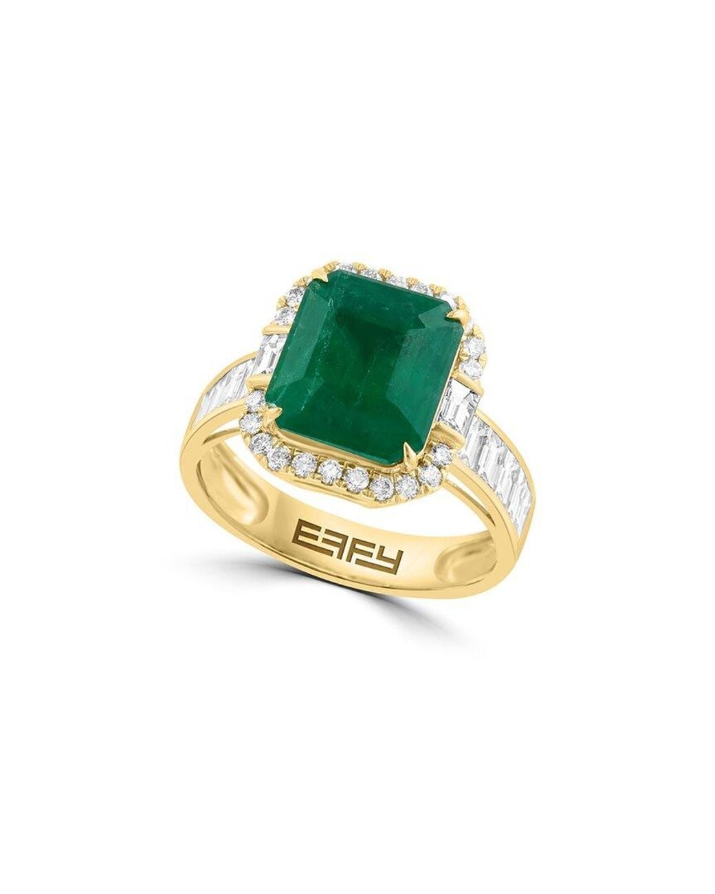 Effy Fine Jewelry Green 14K 5.55 Ct. Tw. Diamond & Emerald Ring