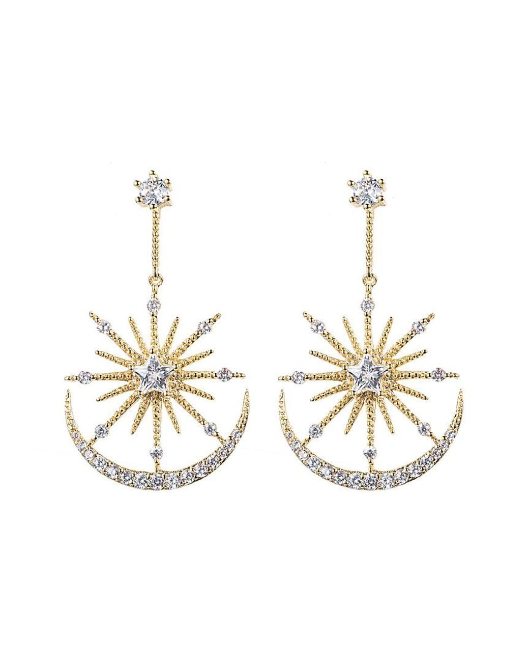 Eye Candy LA Metallic Celestial Cz Crystal Drop Earring