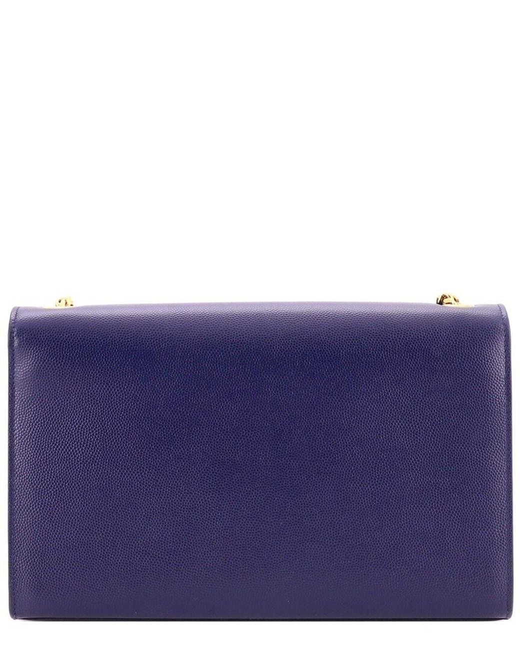 Saint Laurent Purple Grainy Leather Classic Monogram Crossbody Medium (Authentic Pre-Loved)