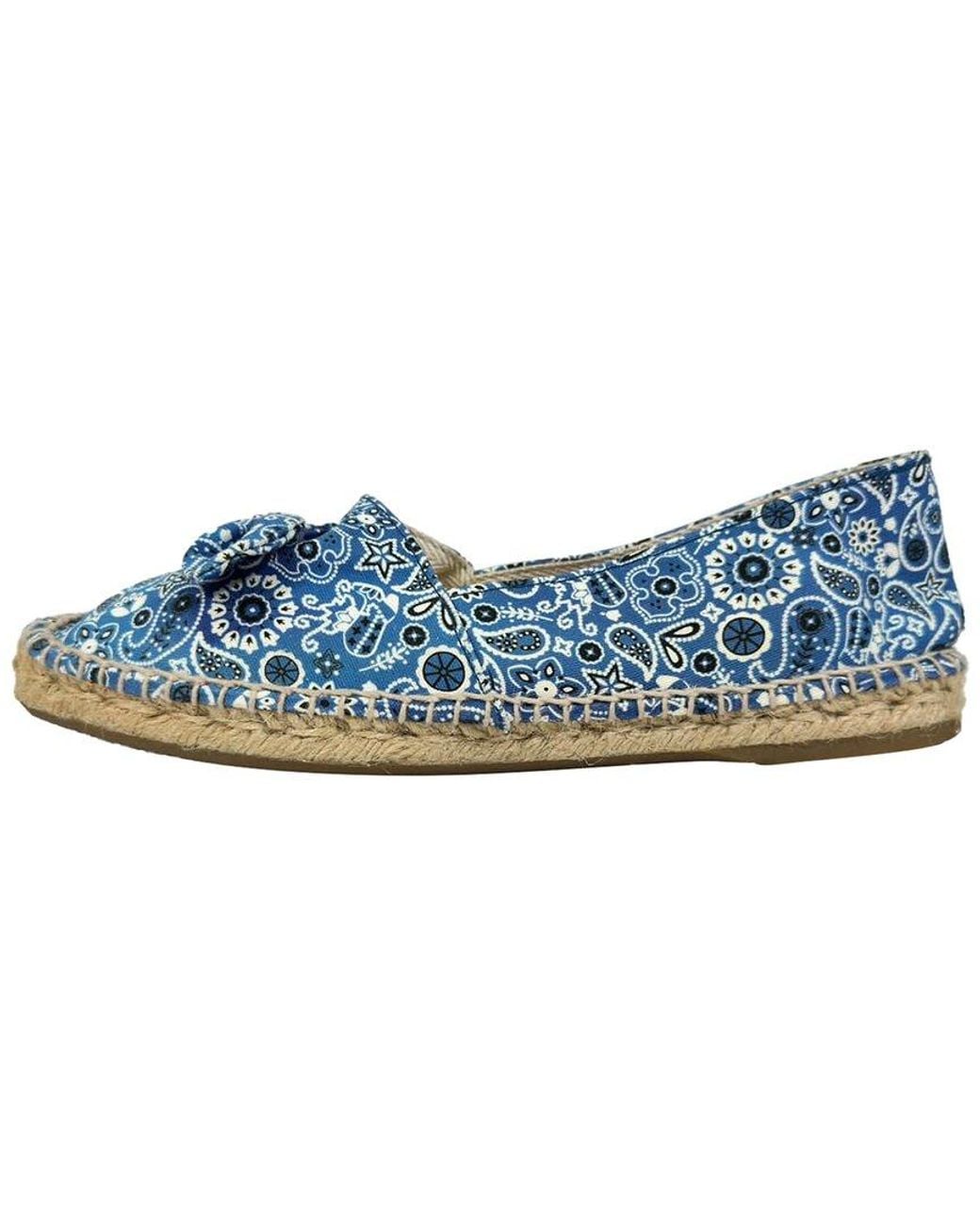 Charlotte Olympia Blue Canvas Bandana Espadrille Flat (Authentic Pre-Loved)