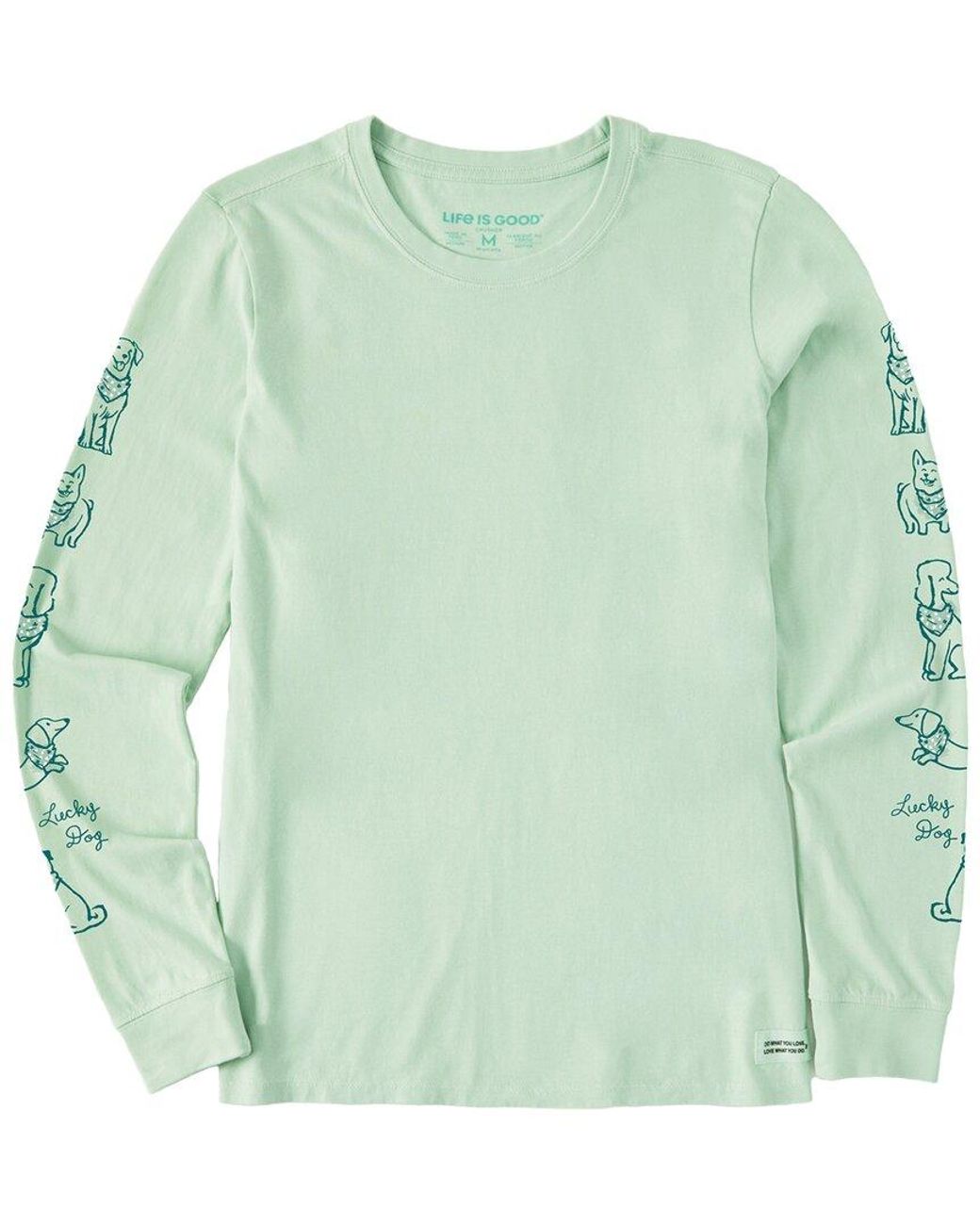 Life Is Good. Green Long Sleeve Crusher T-Shirt