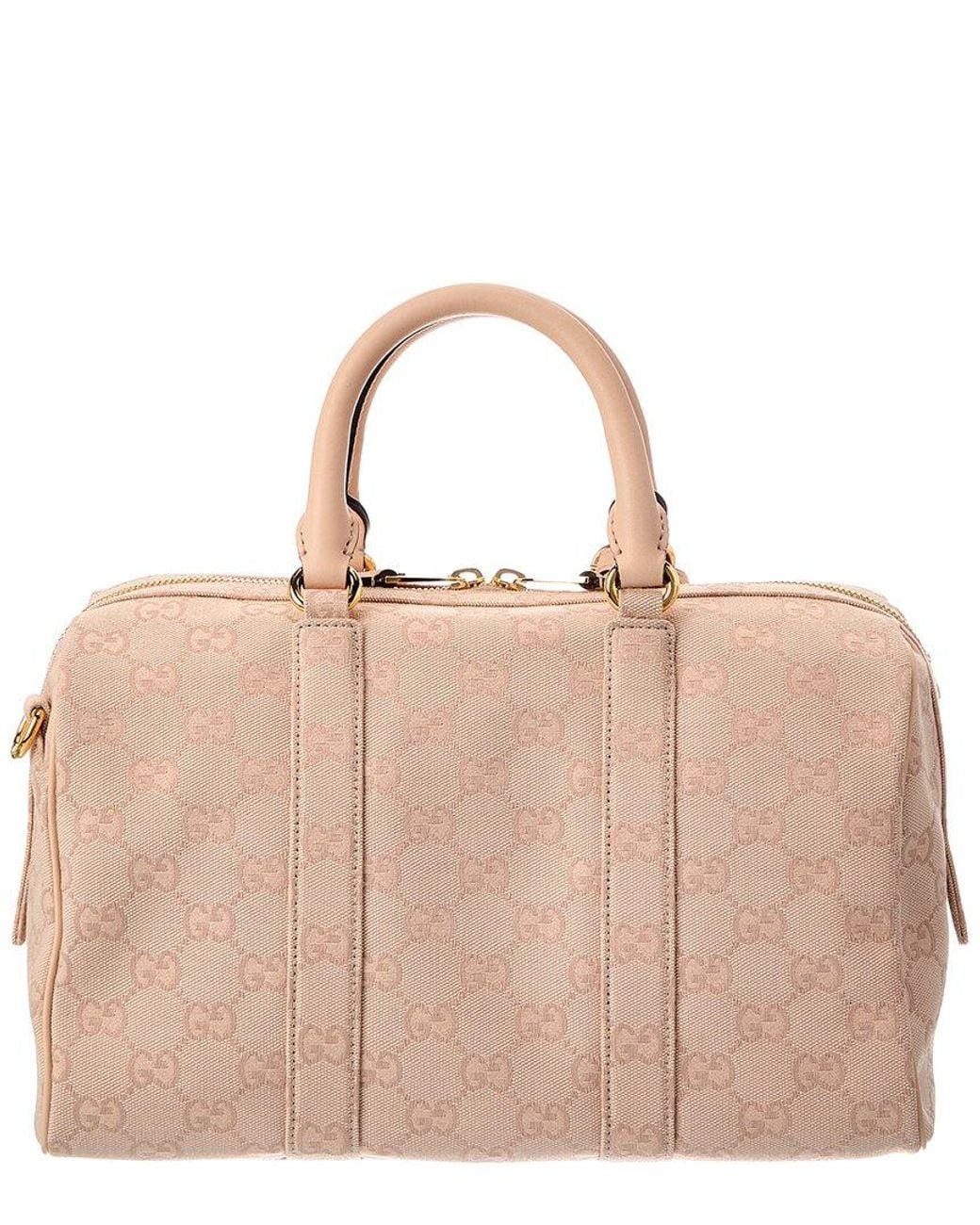 Gucci Natural Ophidia Medium Gg Canvas & Leather Satchel