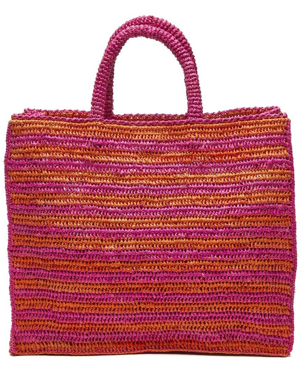 Mar Y Sol Red Callie Raffia Tote