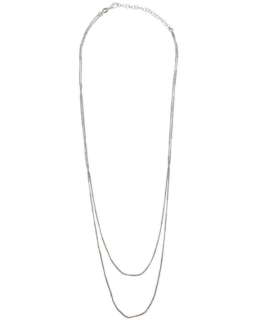Italian Gold Over Silver Metallic 18K Plated Multi Strand Necklace