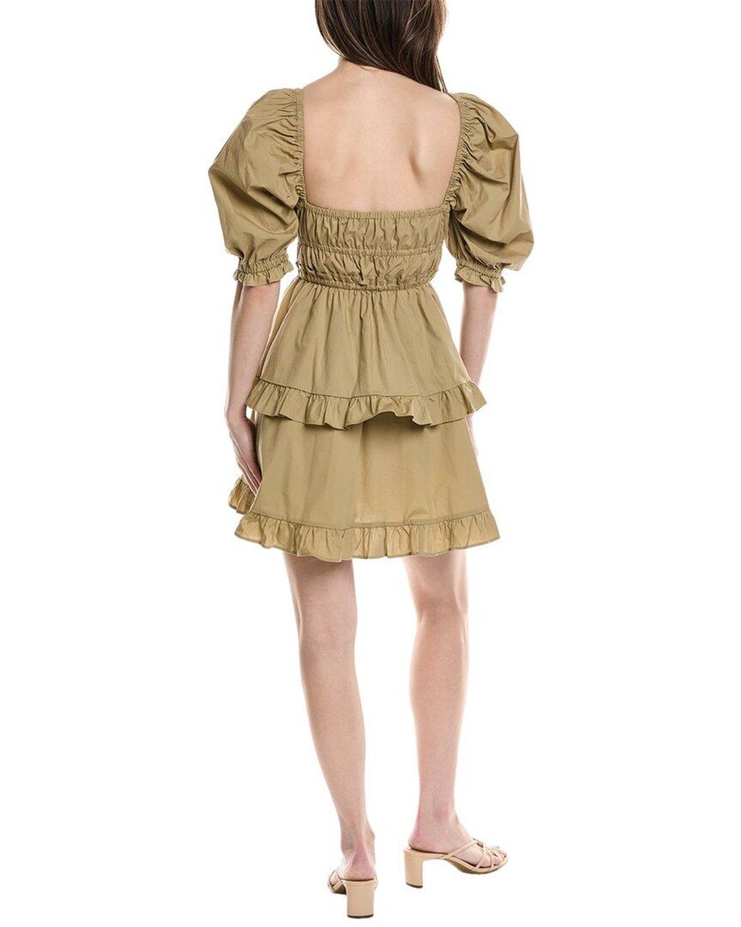 WeWoreWhat Natural Puff Sleeve Mini Dress
