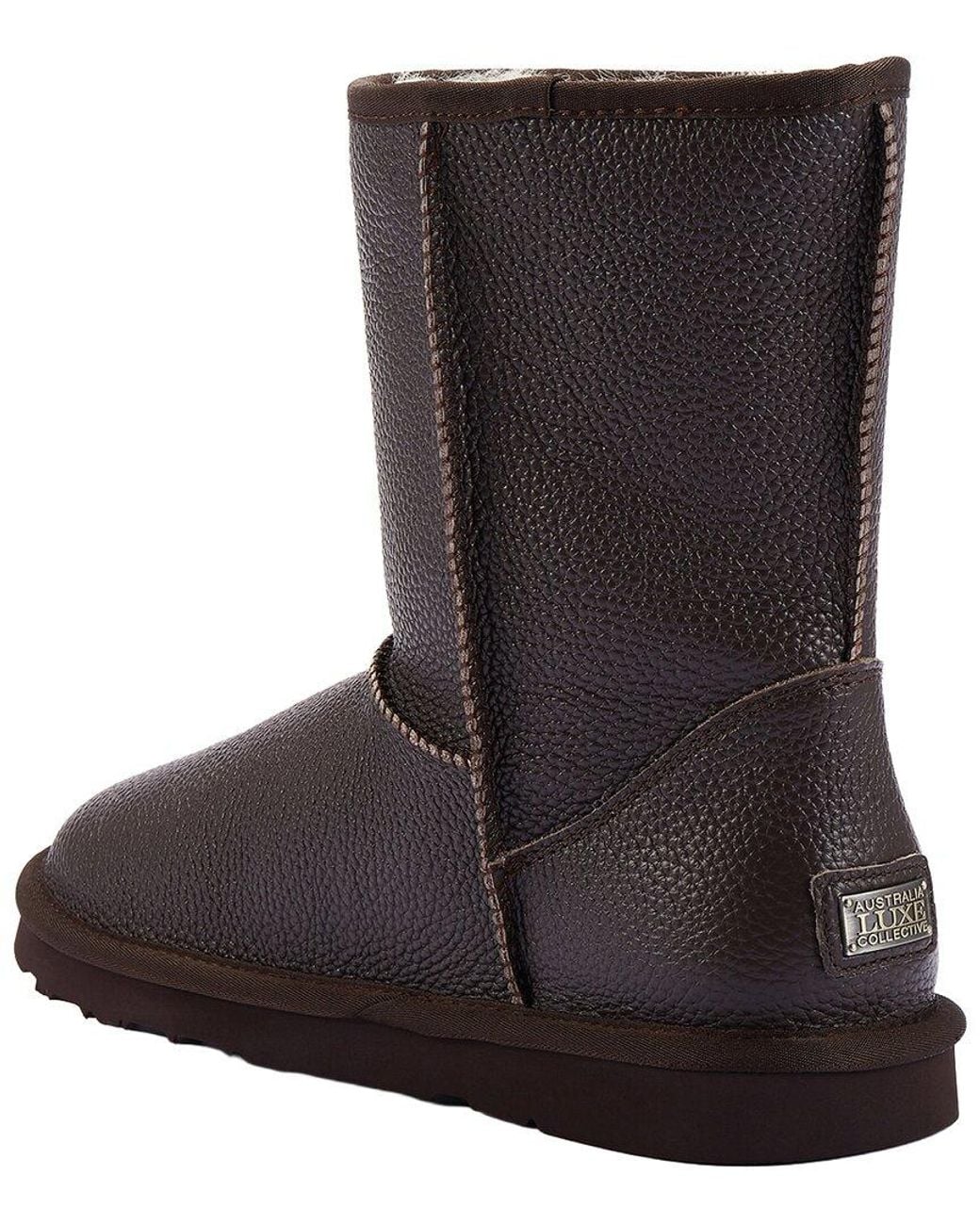 Australia Luxe Brown Cozy Short Sheepskin Boot for men
