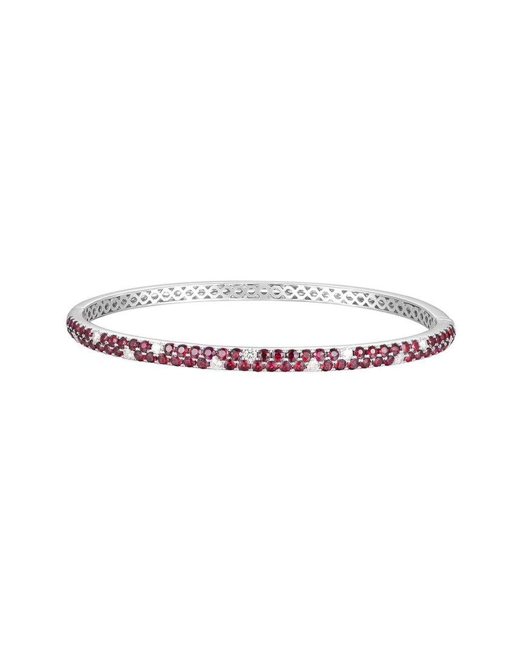 Gregg Ruth White 14K 2.94 Ct. Tw. Diamond & Ruby Bangle