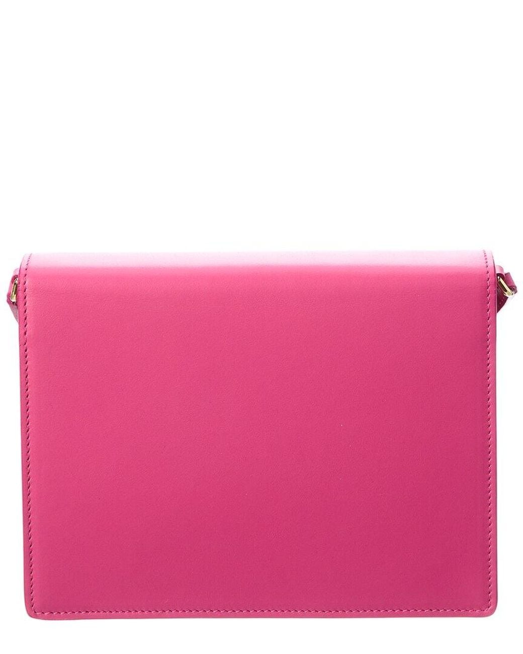 Dolce & Gabbana Pink Logo Leather Shoulder Bag