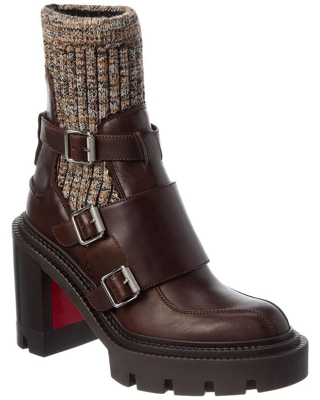 Christian Louboutin Brown Cortinetta College 100 Leather Boot