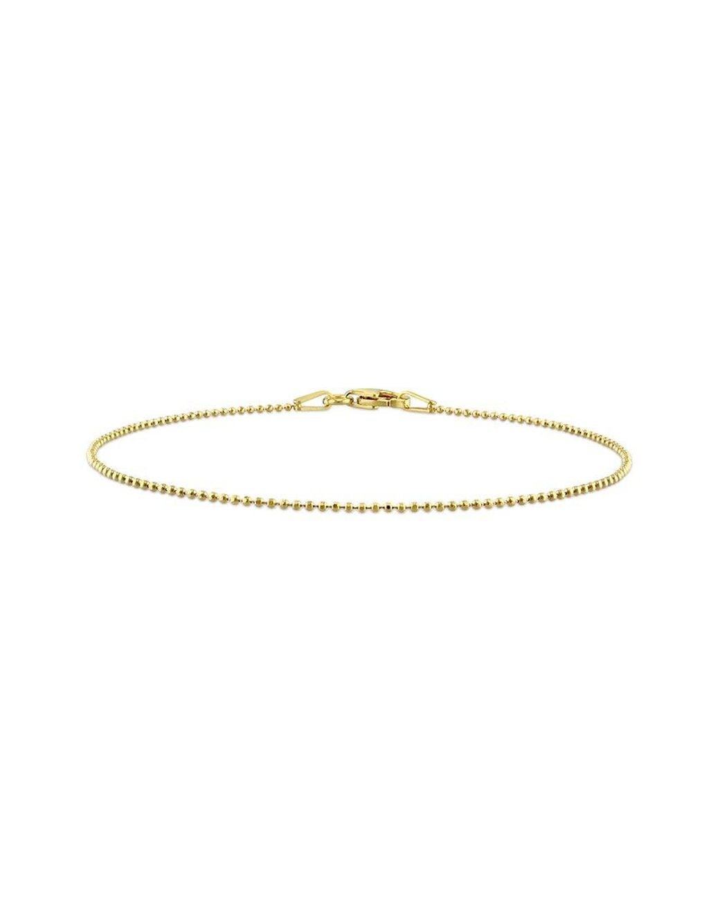 Italian Silver White 18K Over Ball Chain Bracelet