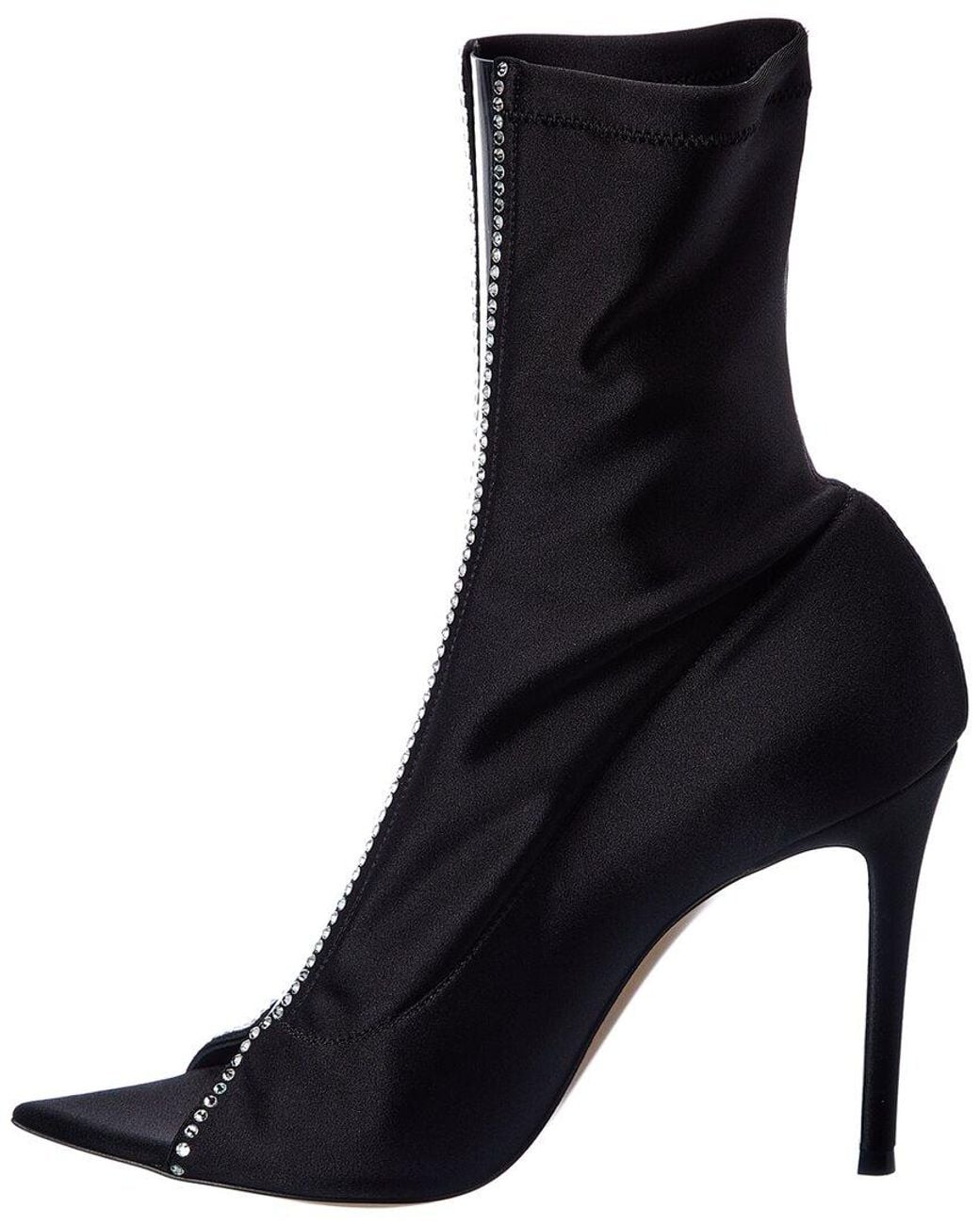 Gianvito Rossi Black Crystal Hiroko 105 Lycra & Vinyl Bootie