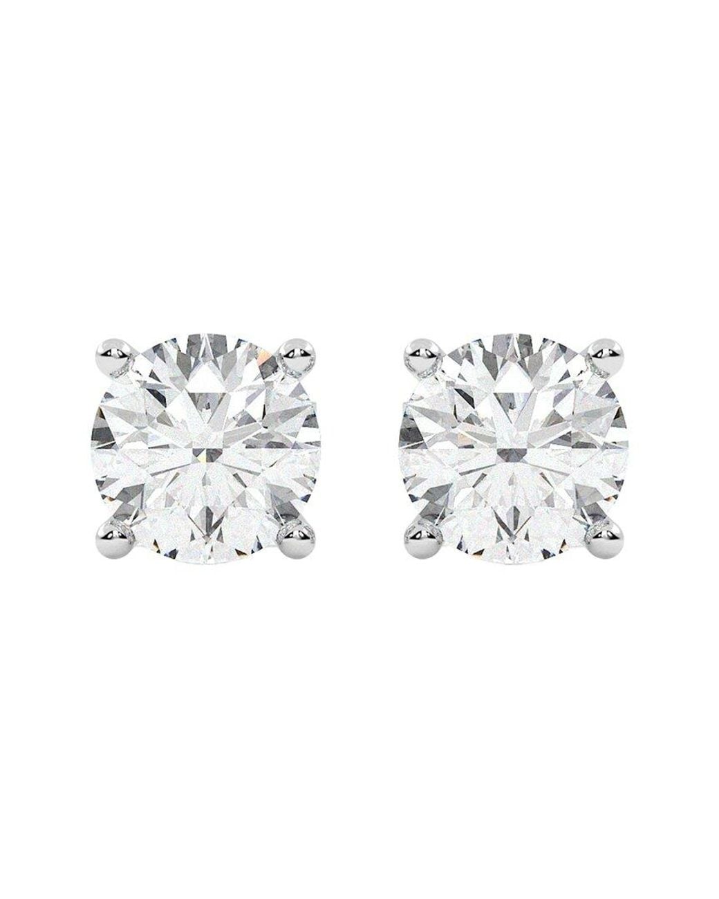 Diamond Select Cuts Metallic 14K 1.25 Ct. Tw. Diamond Earrings