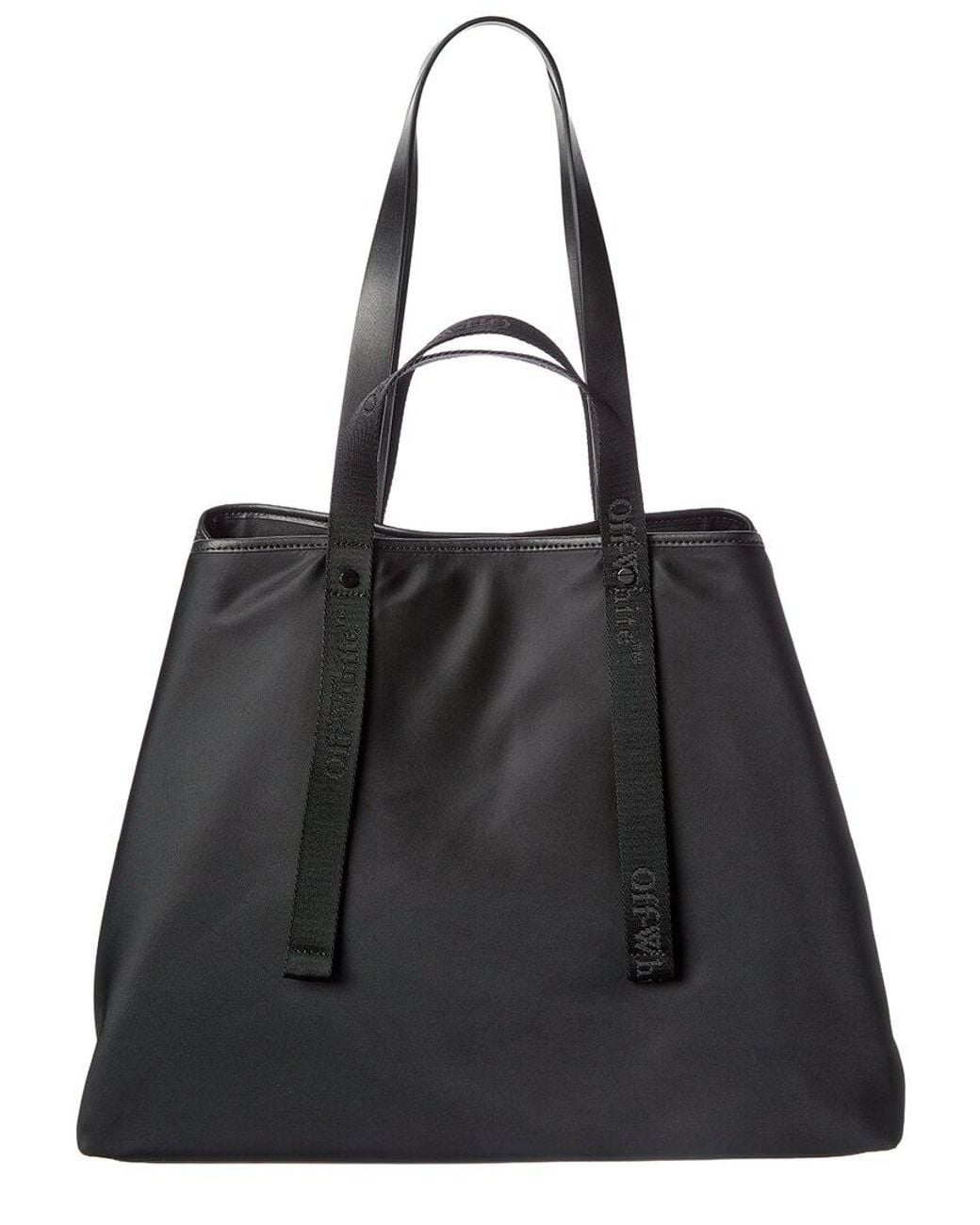 Off-White c/o Virgil Abloh Black East West Large Leather-Trim Tote