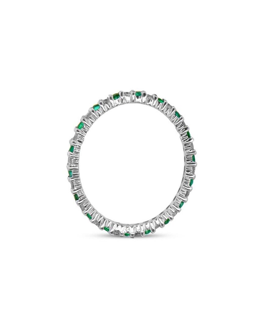Diana M White Fine Jewelry 14k 0.55 Ct. Tw. Diamond & Emerald Eternity Ring
