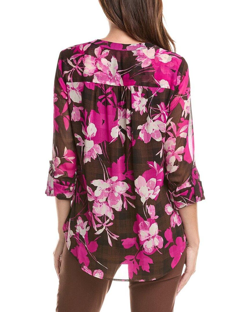 Jones New York Red 3/4-Sleeve Tunic
