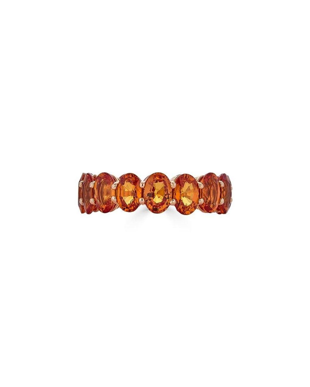 Diana M White Fine Jewelry 18K Rose 10.22 Ct. Tw. Sapphire Eternity Ring