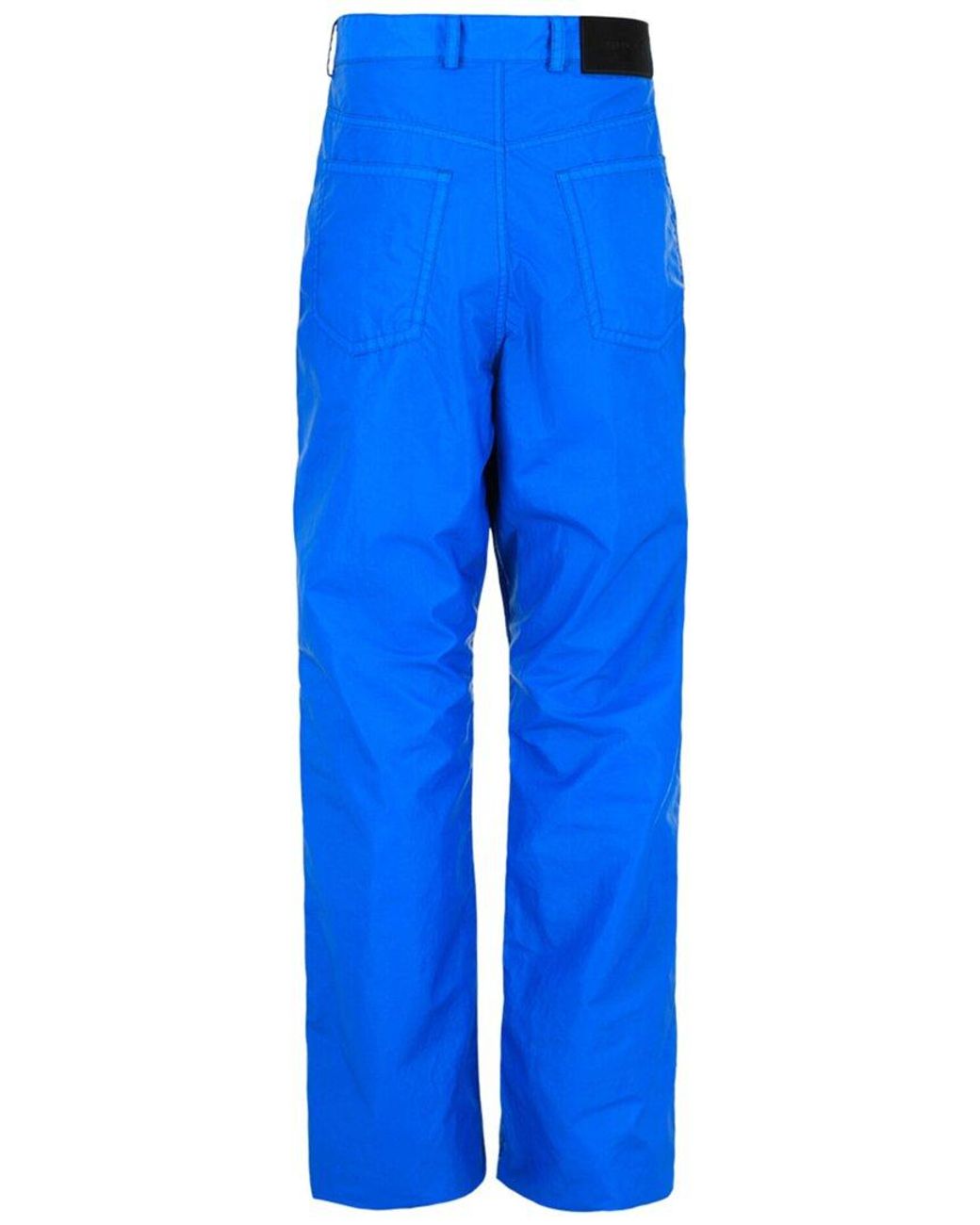 Ferragamo Blue Coated Straight Leg Pant for men