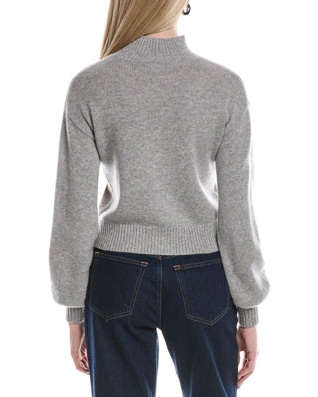 Philosophy Gray Balloon Sleeve Cashmere Sweater