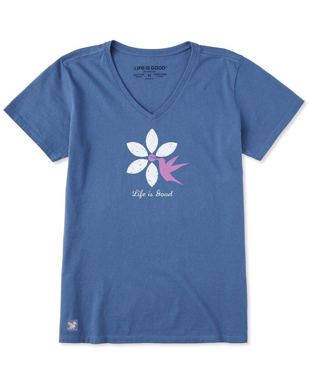 Life Is Good. Blue Crusher V-Neck T-Shirt