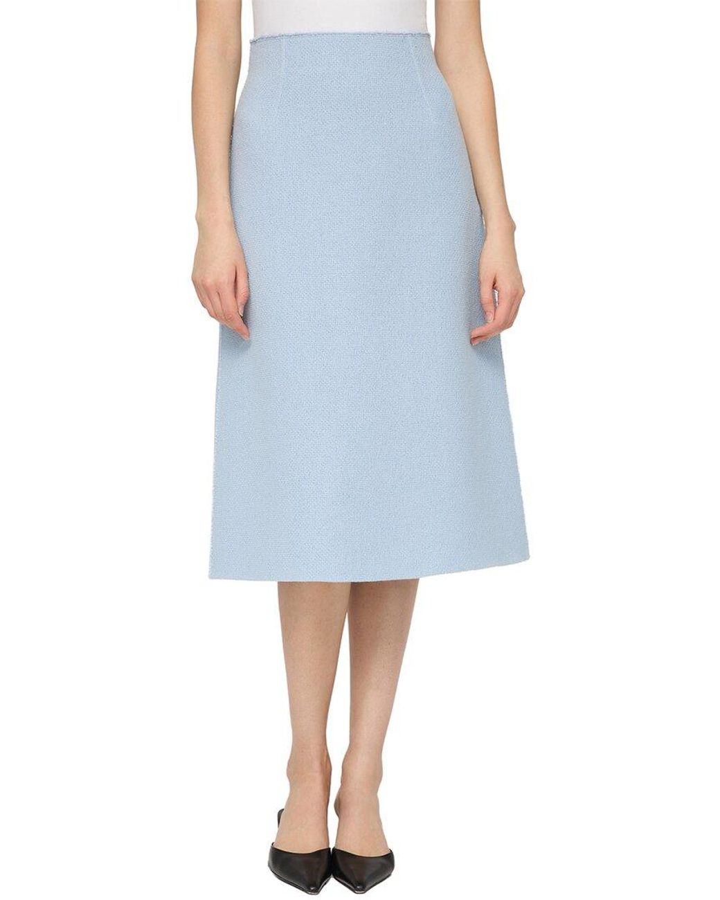 Lafayette 148 New York Blue A-Line Midi Skirt