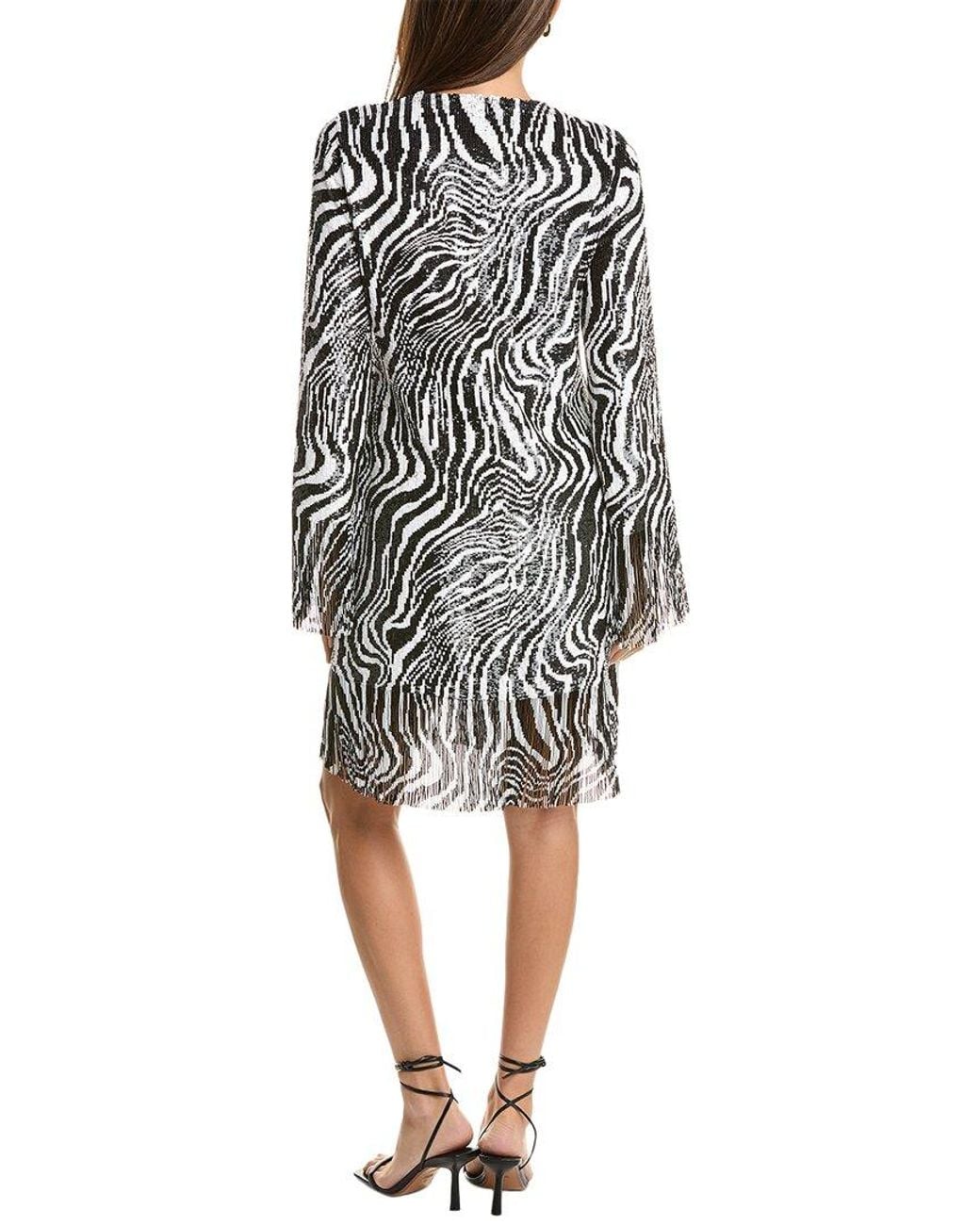 Michael Kors White Sequin Fringe Shift Dress