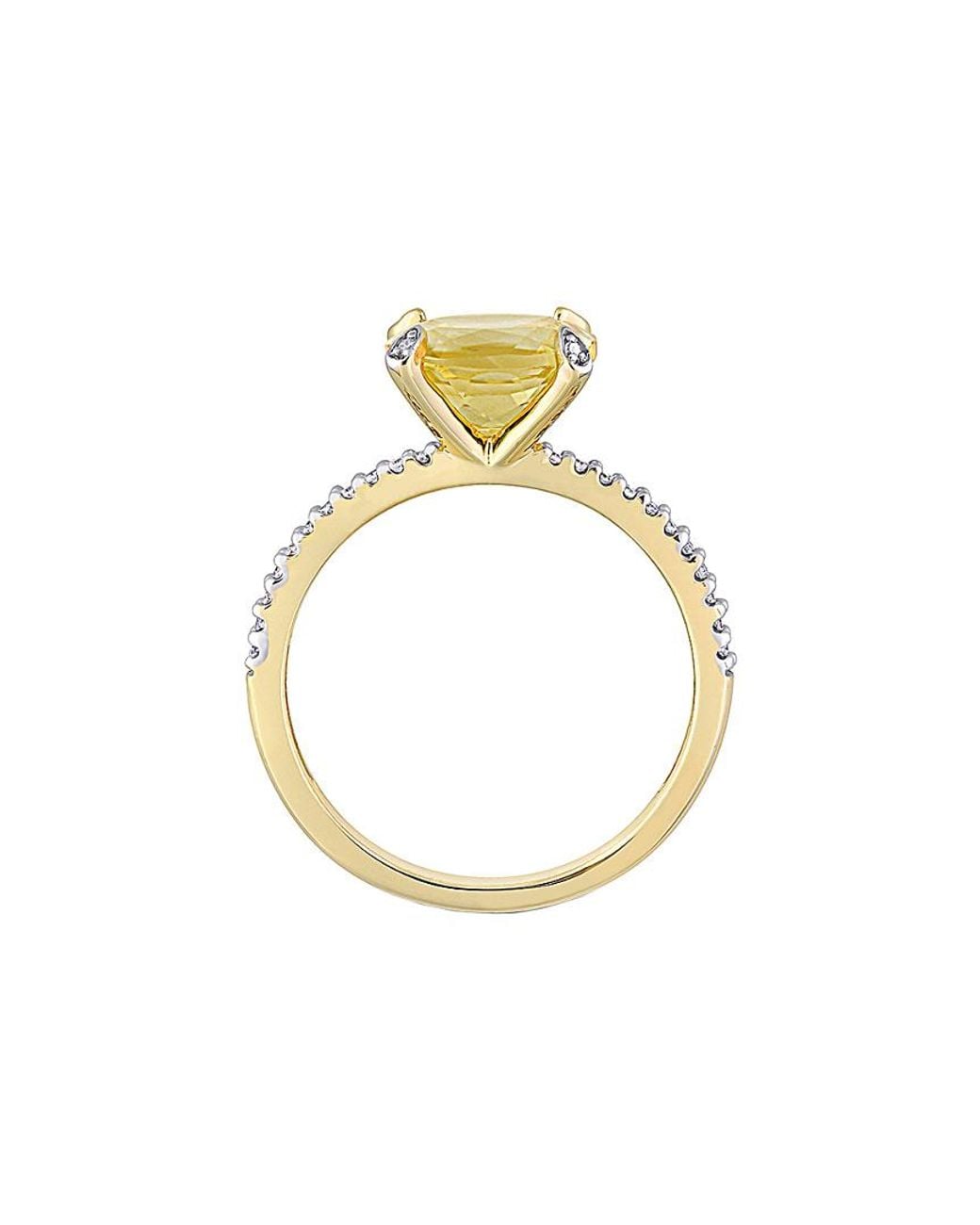 Rina Limor Metallic 10k 1.75 Ct. Tw. Diamond & Citrine Ring
