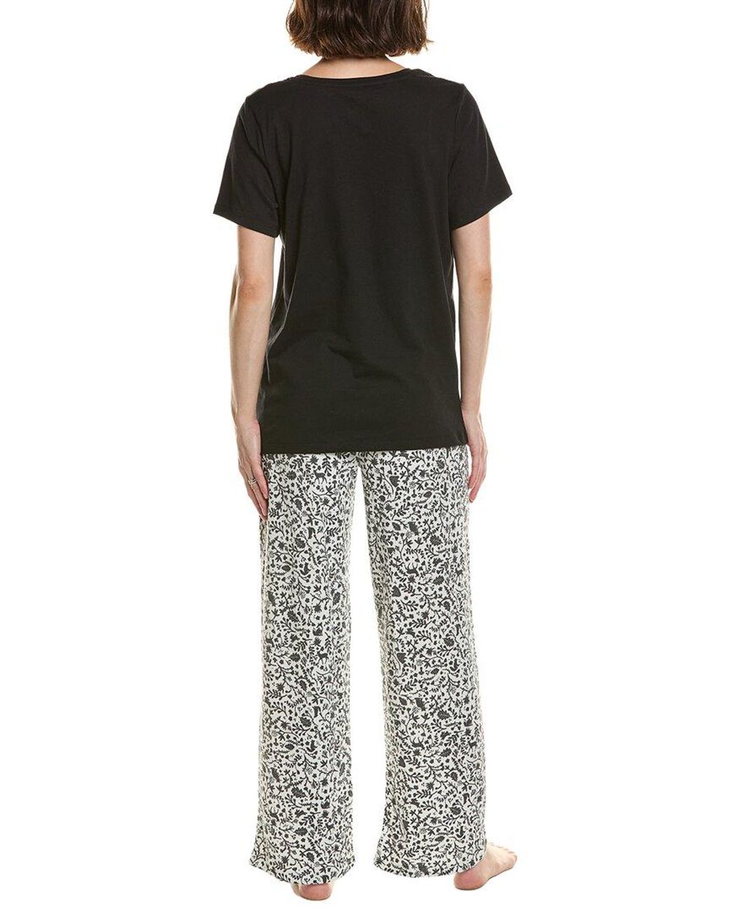 Hue Black 2Pc Embellished Pajama Set