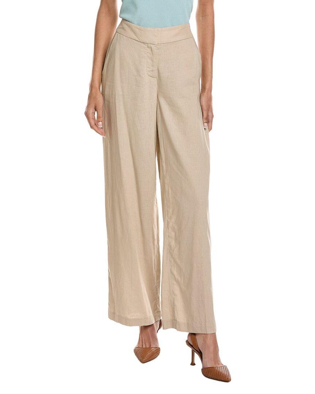Tahari Natural Linen-Blend Pant