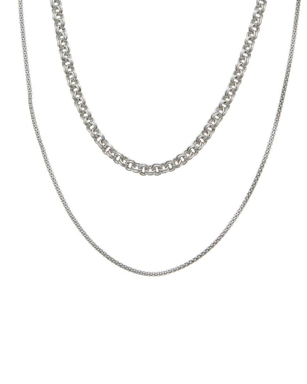 Italian Gold Over Silver Metallic 18K Plated Multi Strand Necklace