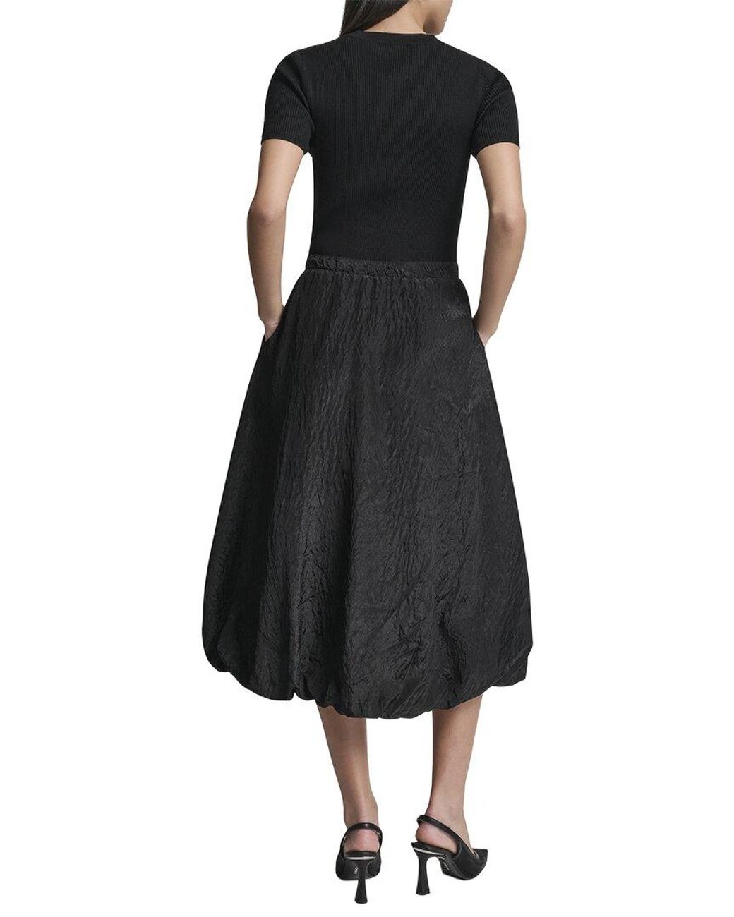DKNY Black Mix Media Cargo Pocket Sweaterdress