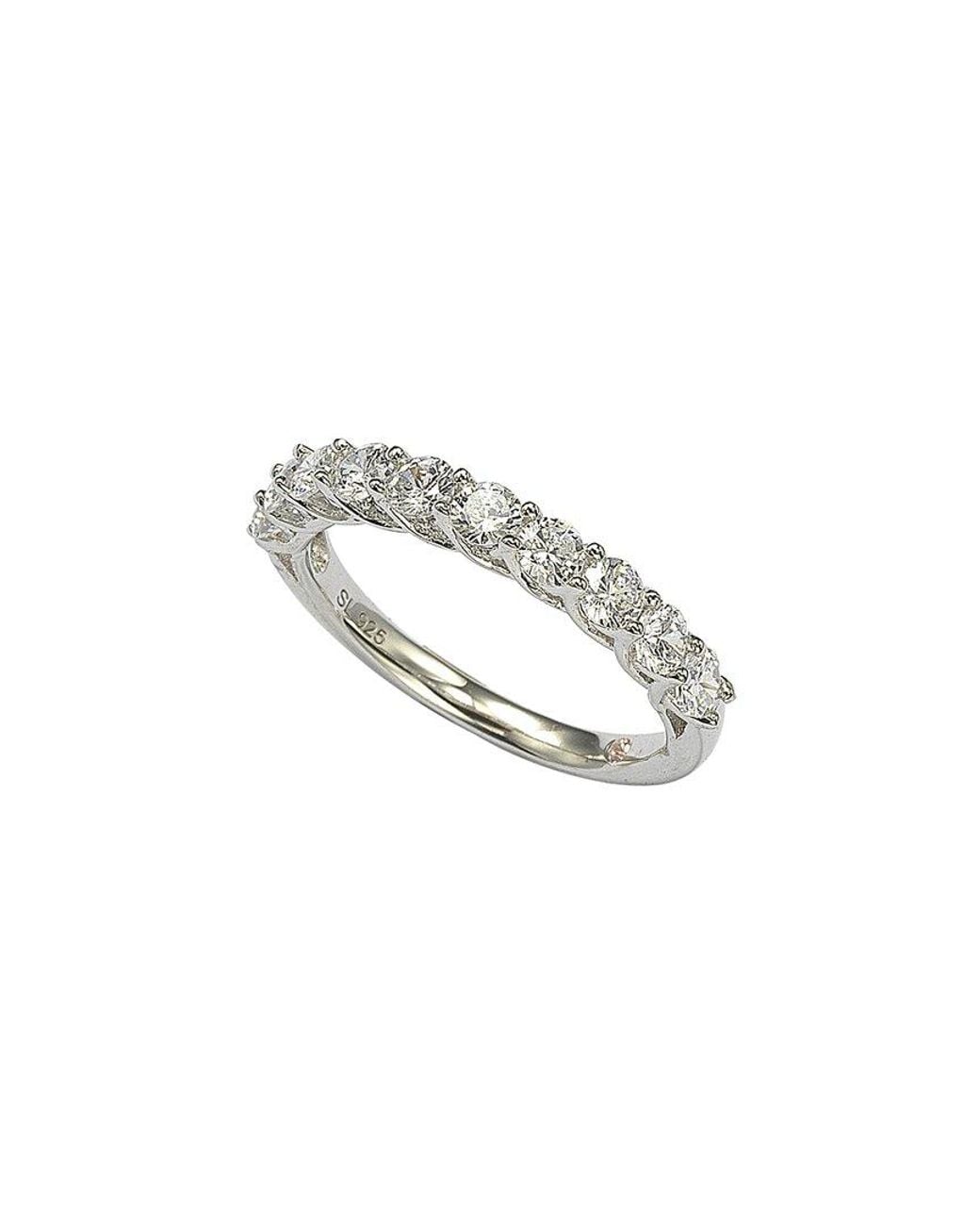 Suzy Levian White Silver Cz Ring