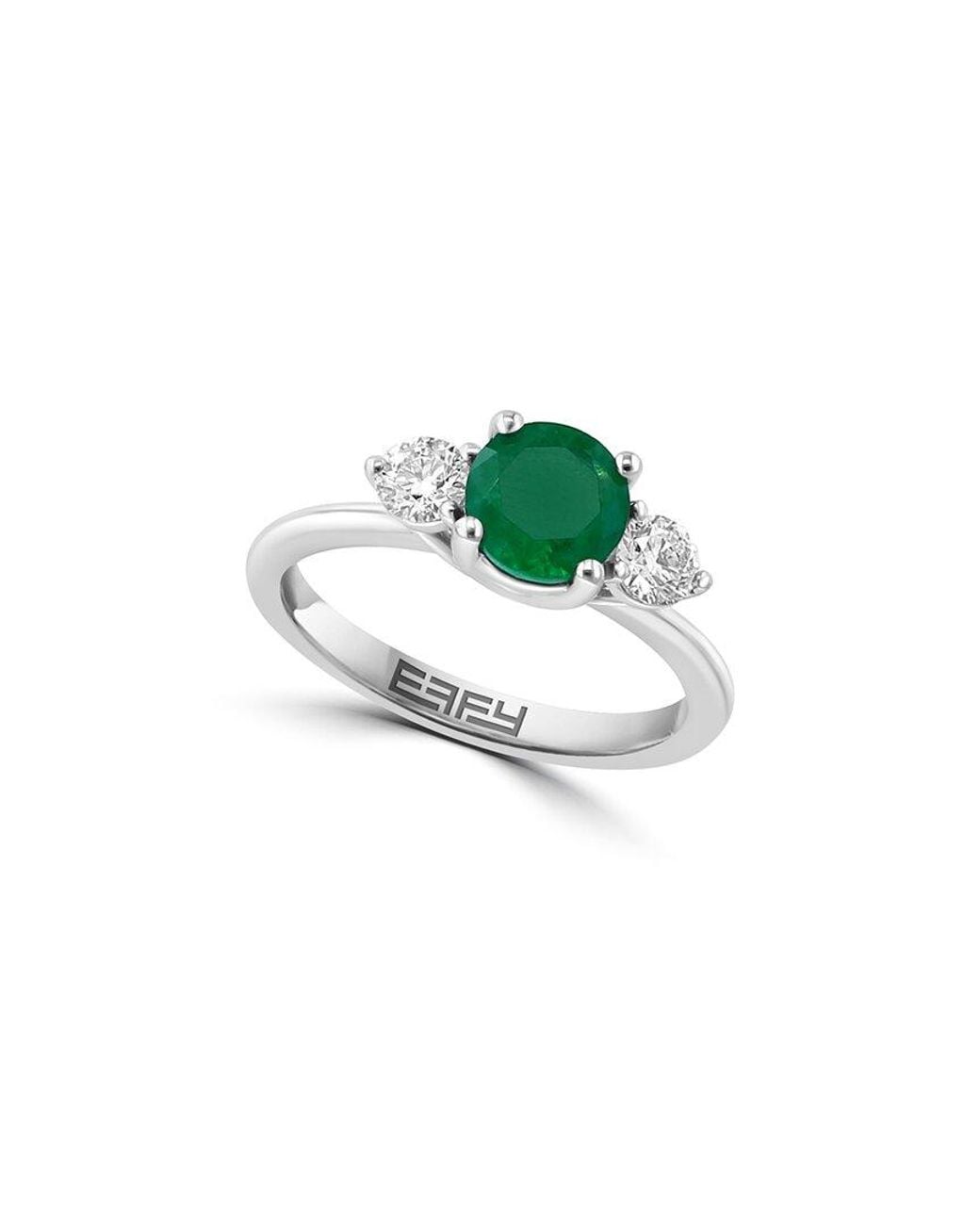 Effy Fine Jewelry Green 14K 1.39 Ct. Tw. Diamond & Emerald Ring