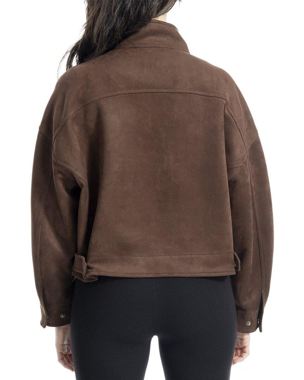 Max Studio Brown Zip Up Bomber Jacket