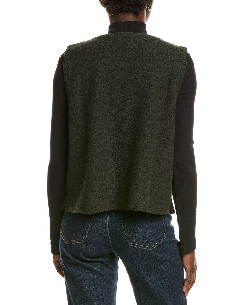 Eileen Fisher Black Wool Vest