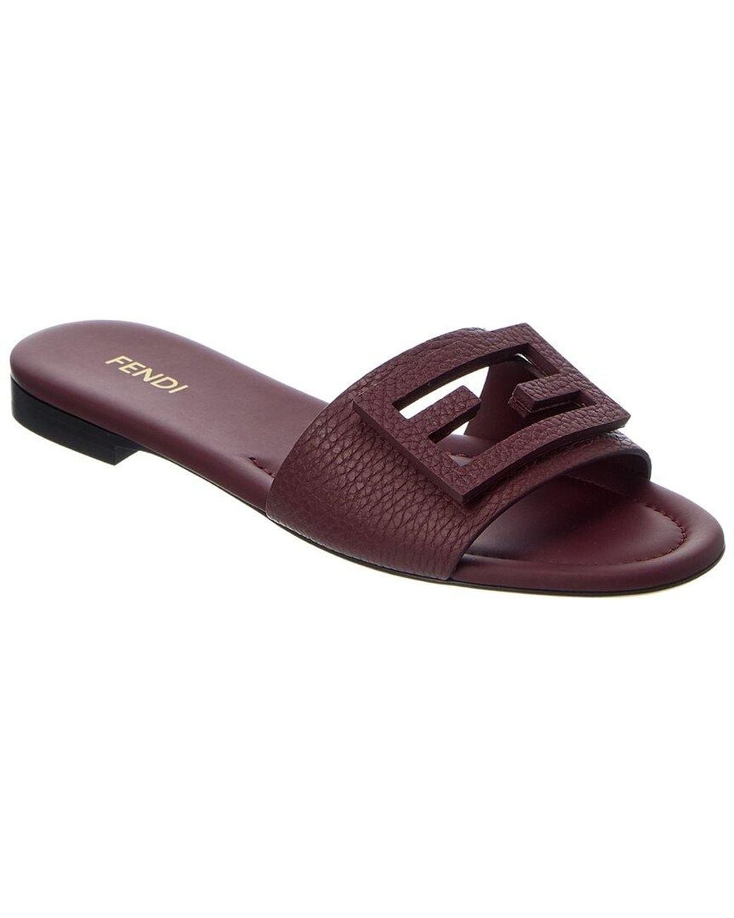 Fendi Red Tube Leather Sandal