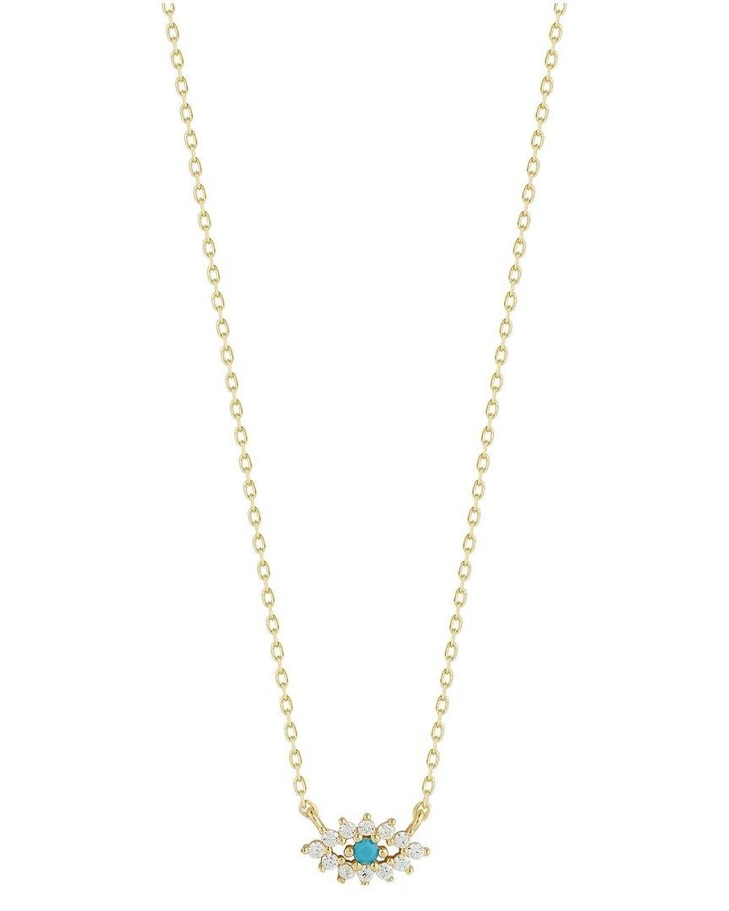 Sphera Milano Metallic 14K Over Cz Evil Eye Necklace