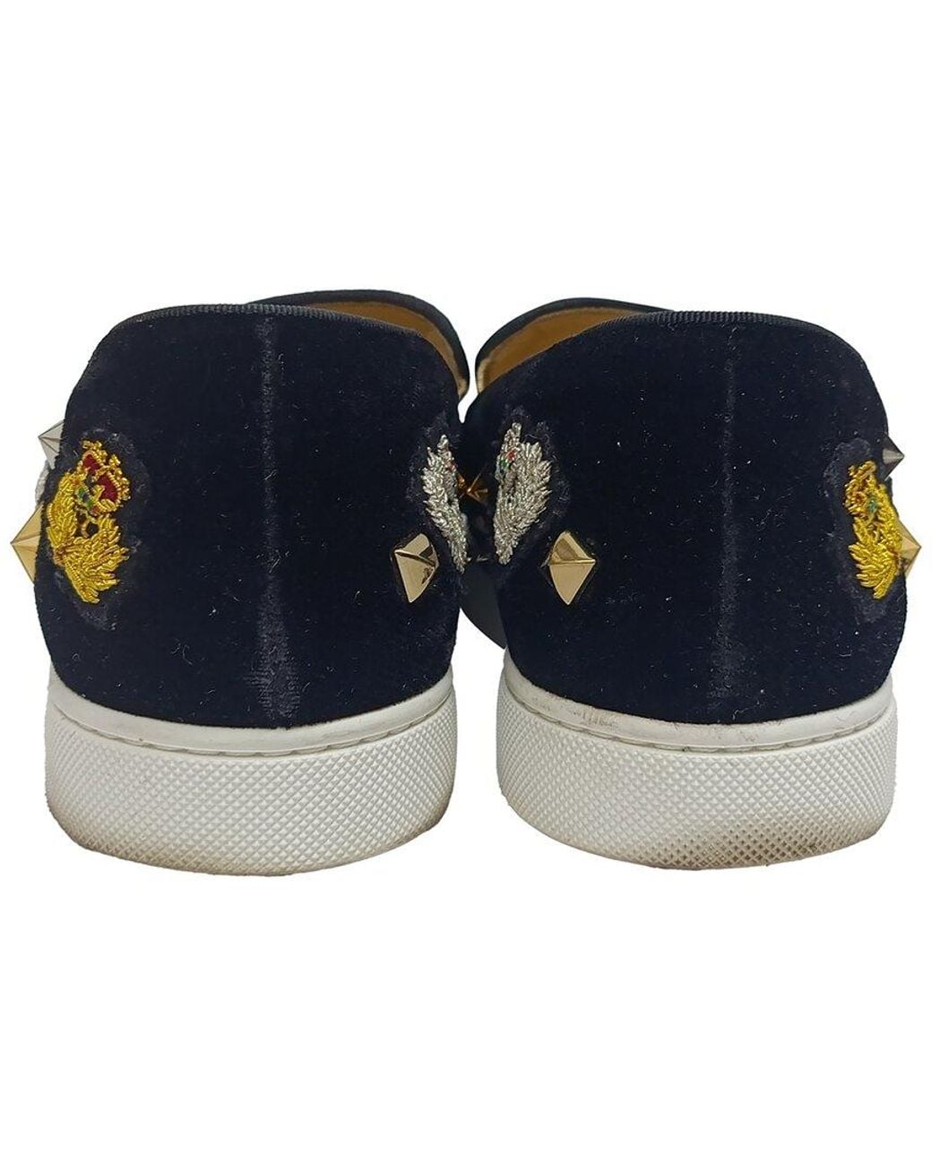 Christian Louboutin Black Velvet Miss Academy Slip-on Sneaker (authentic Pre-loved)