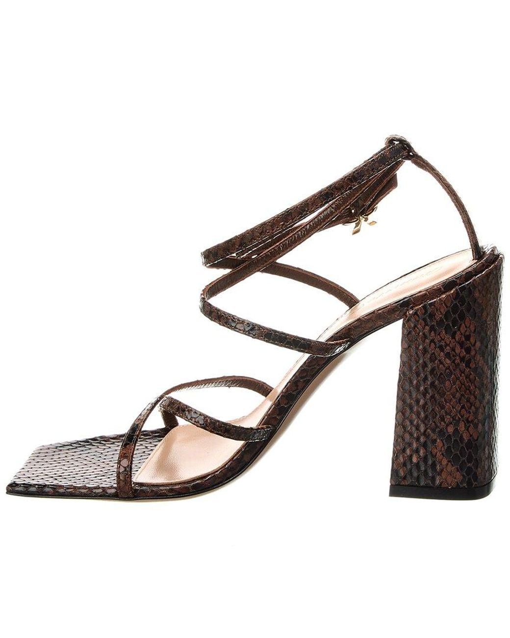 Gianvito Rossi Metallic 95 Snake-Embossed Leather Sandal