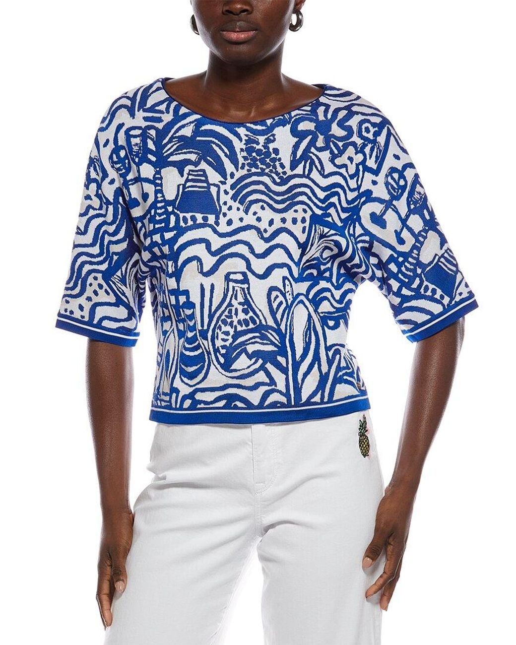 Marc Cain Blue Printed Sweater