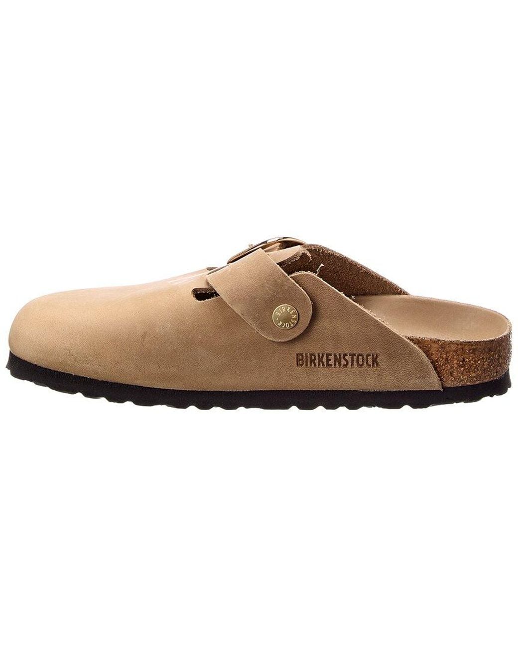 Birkenstock White Boston Big Buckle Narrow Oiled Leather Clog