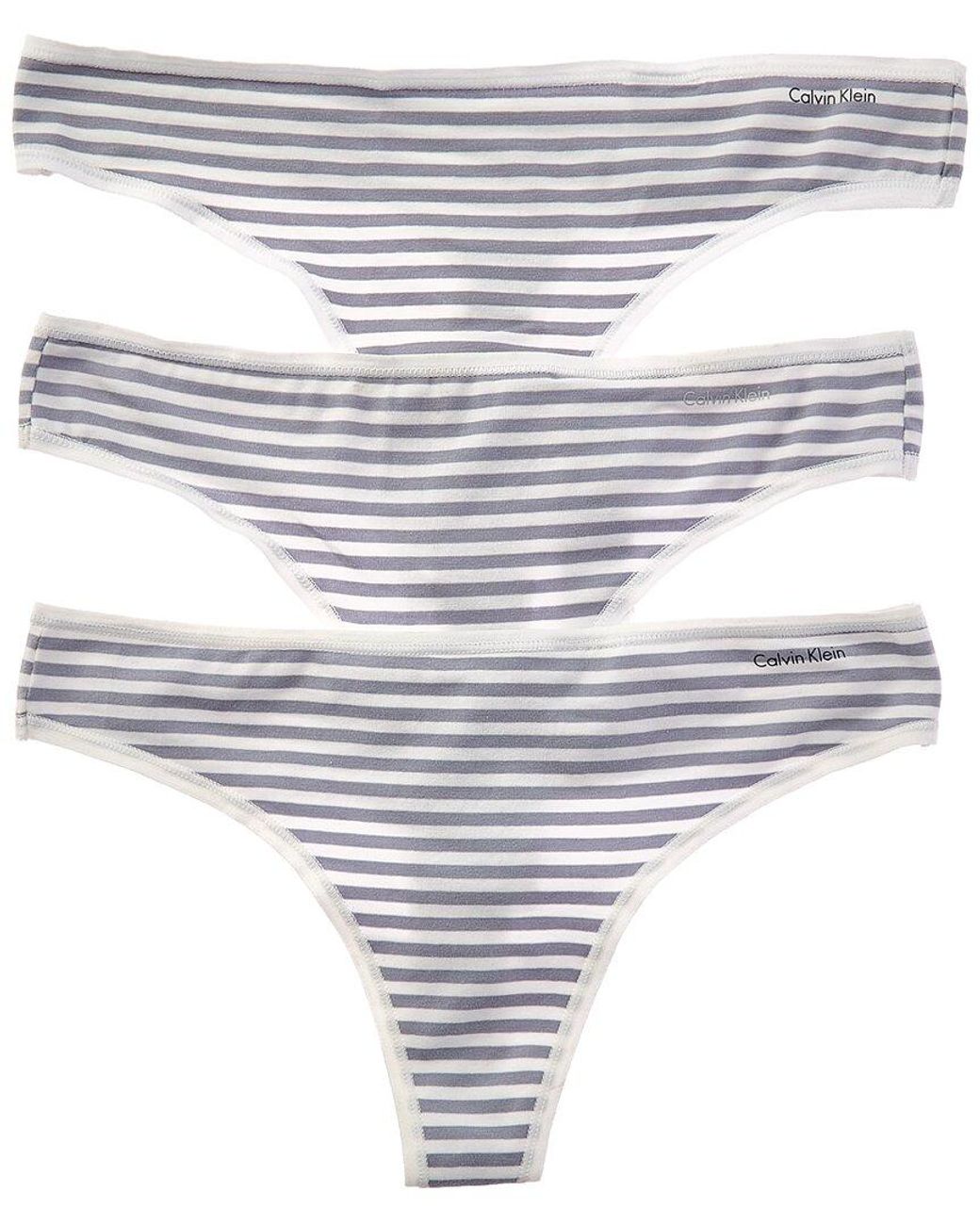 Calvin Klein White 3Pk Form Thong